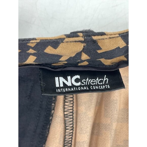 INC International Concepts Stretch Brown Black Houndstooth Pants Size 28W x 27L - Picture 7 of 11
